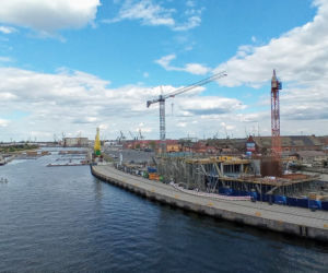 Budowa Morskiego Centrum Nauki w Szczecinie - kwiecień 2020