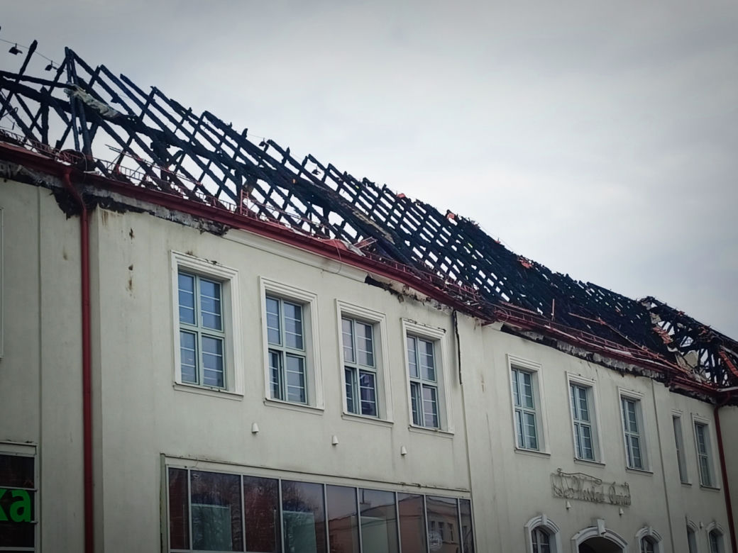 Pożar galerii handlowej w Ełku