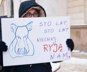 Lublin: Protest w obronie dzików. „Nie dla myśliwych”