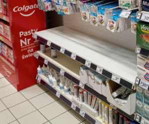 Puste półki w sklepach w Szczecinie