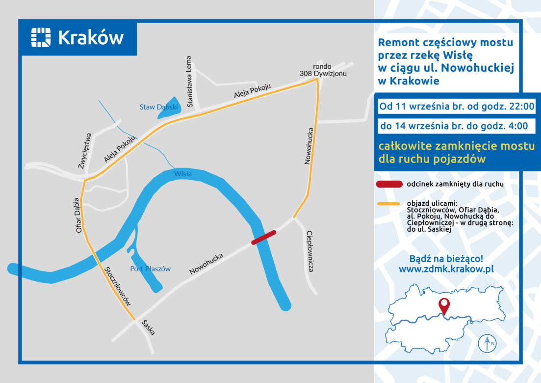Remont ulicy Nowohuckiej w Krakowie