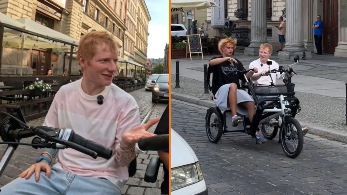 Ed Sheeran zwiedza Wrocław na rowerze. Fani przecierają oczy ze zdumienia!