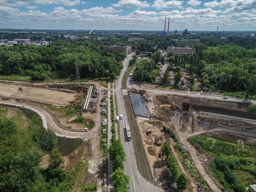 Zdjęcia z placu budowy S7 Kraków - Widoma, czerwiec 2024