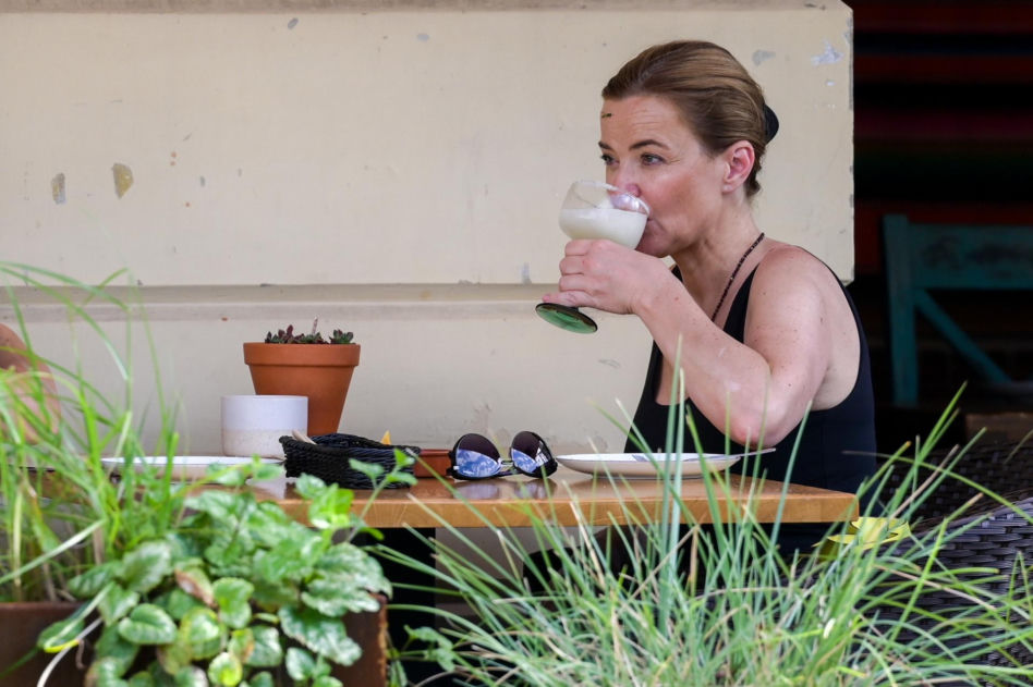 Monika Richardson z córką w restauracji