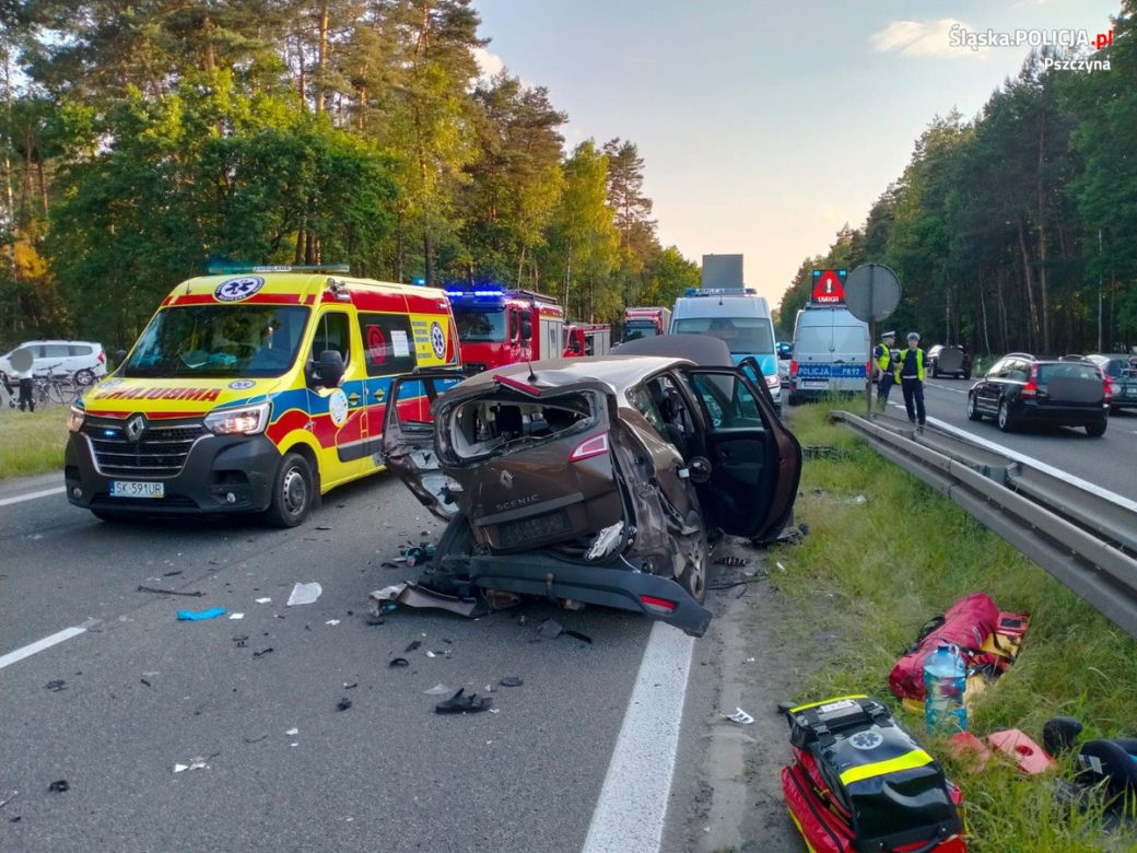 Wypadek na DK 1 w Kobiórze