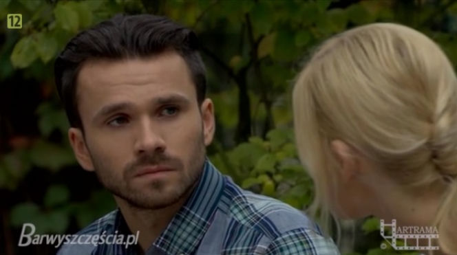 Barwy szczęścia odc. 1051. Iwona Korycka (Izabela Zwierzyńska), Alek (Krzysztof Wach)