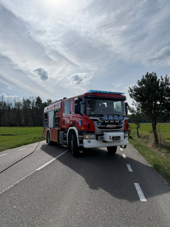 Wypadek ciężarówki w miejscowości Nowa Wróblina