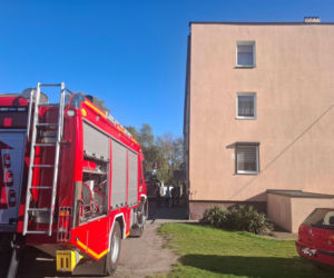 Pożar w bloku w Gryżynie. Pomogli sąsiad akwarysta i czujka dymu [ZDJĘCIA]