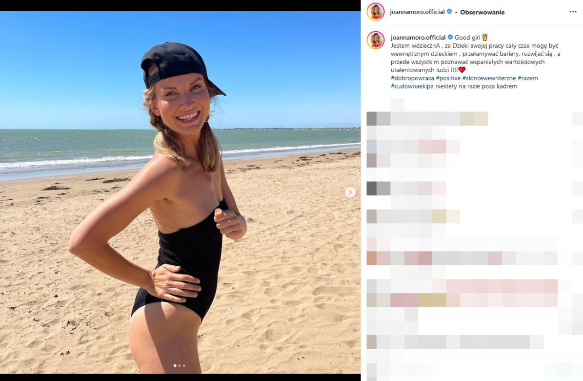 Joanna Moro topless na publicznej plaży