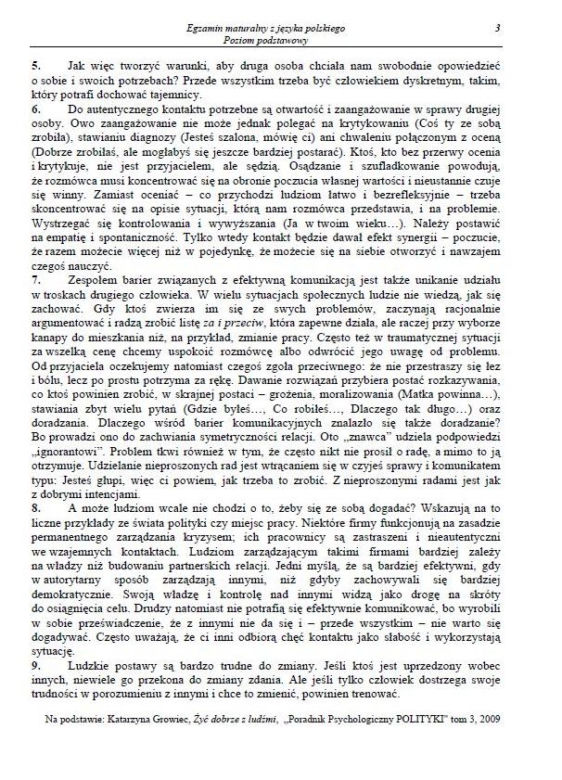 Matura z języka polskiego, poziom podstawowy OFICJALNE ARKUSZE