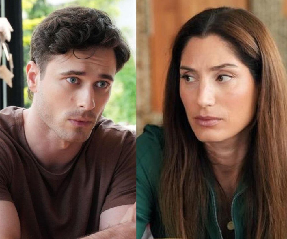 Celina (Orina Krajewska) i Cezary (Marcel Opaliński) w kadrze dzielonym na dwie części, zamyśleni i zaniepokojeni po rozmowie o Józefinie i jej planie dotyczącym Andrzeja. Więcej o ich losach w serialu Barwy szczęścia przeczytasz na stronie Super Seriale.