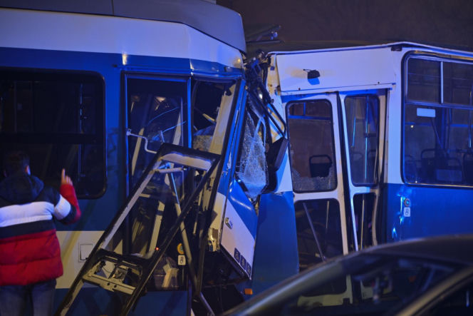 Zderzenie tramwajów na ul. Bieńczyckiej w Krakowie