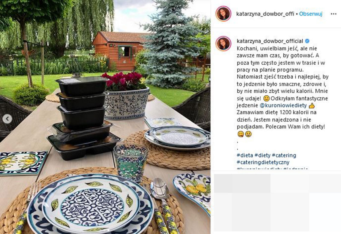 Katarzyna Dowbor na diecie