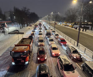 Gołoledź w Warszawie