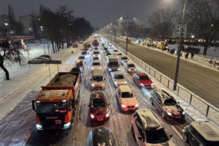 Gołoledź w Warszawie