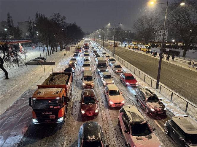 Gołoledź w Warszawie