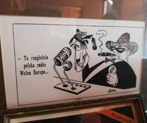 Karykatura opisująca Radio Wolna Europa