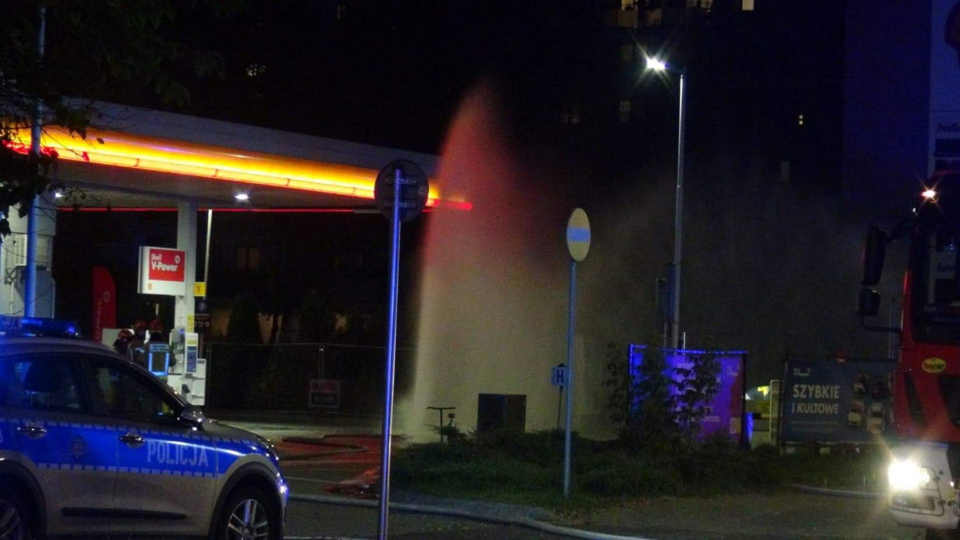 Wielka akcja strażaków na Bielanach. Na stacji ulatniał się gaz, pracownicy ewakuowani
