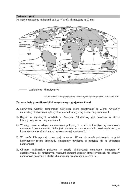 Matura 2018 - Geografia poziom rozszerzony. Arkusze egzaminacyjne