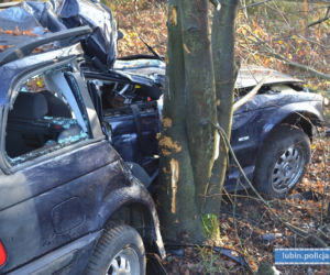 BMW rozbiło się na drzewie, nie żyje młoda kobieta