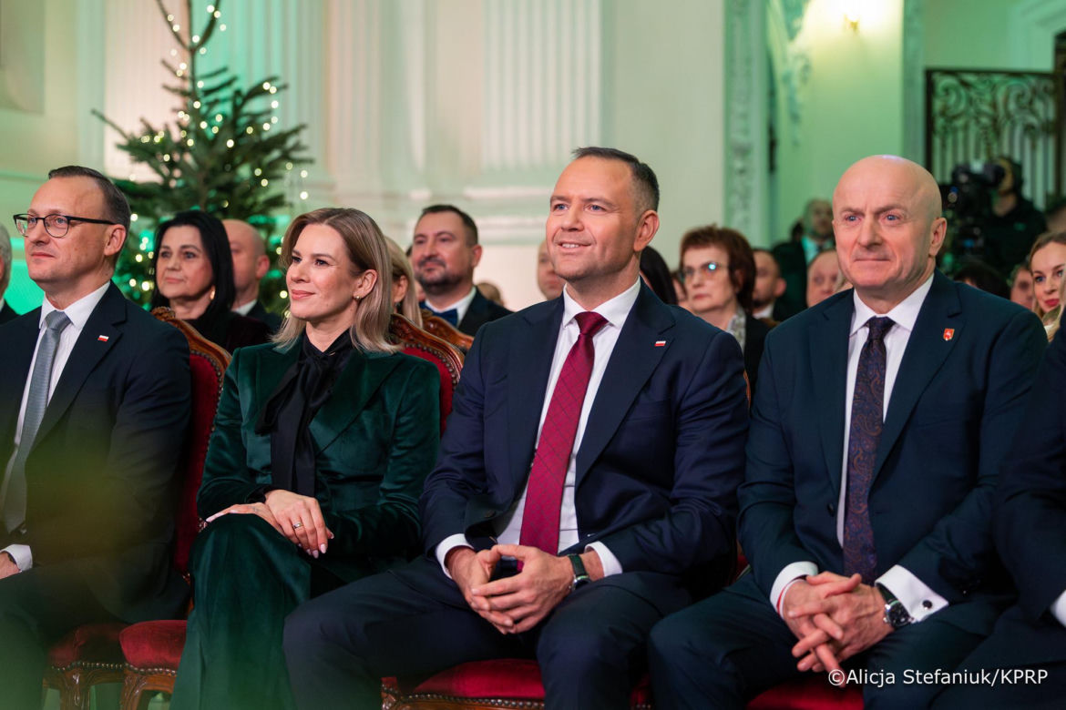 Karol i Marta Nawroccy na kolędowaniu
