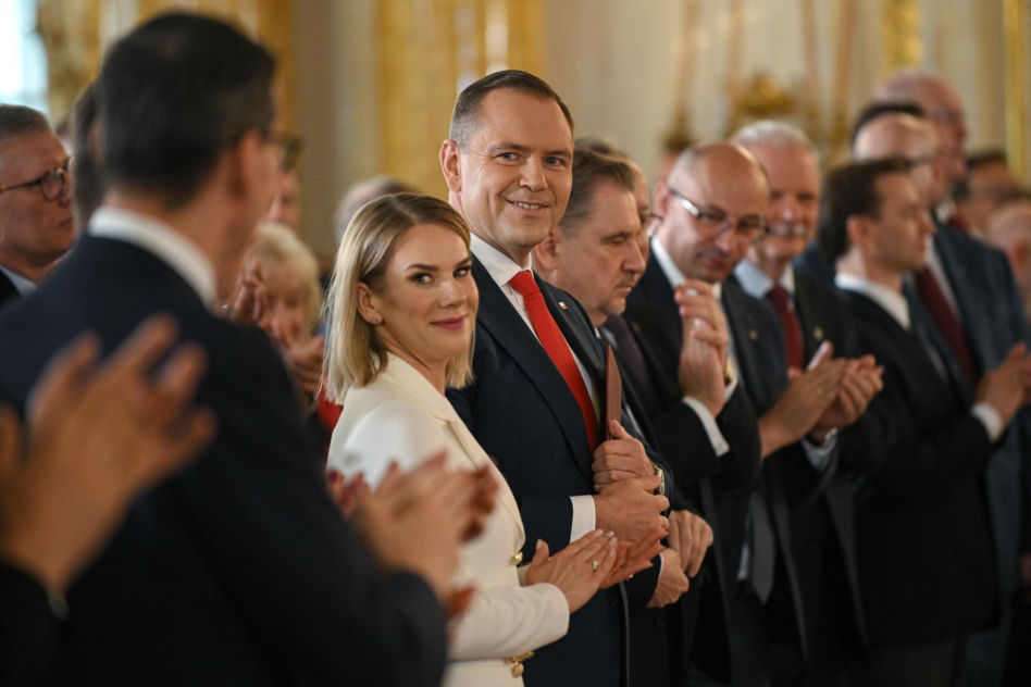  Marta Nawrocka w jasnej kreacji na Zamku Królewskim