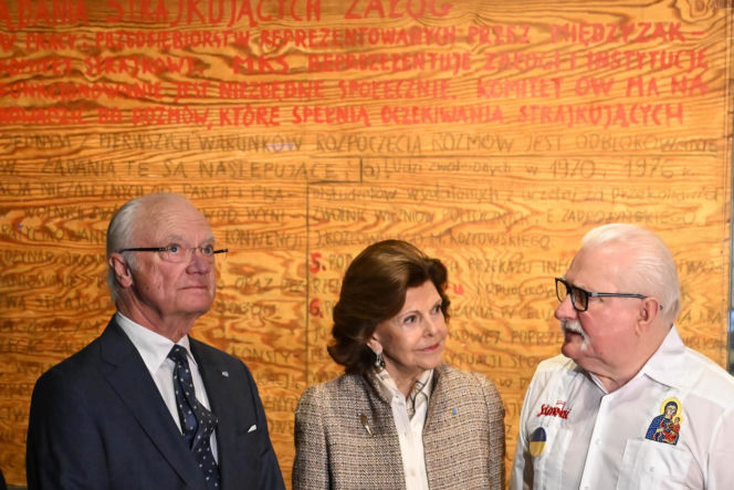 Gdańsk/ Król Szwecji Karol XVI Gustaw oraz królowa Sylwia spotkali się z Lechem Wałęsą