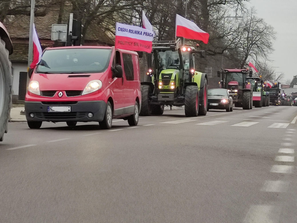 Protest rolników w Elblągu