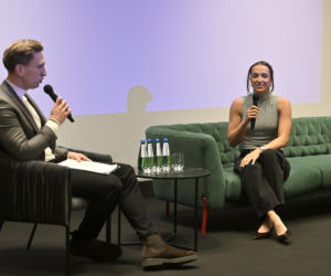 Iga Świątek i Daria Abramowicz na konferencji