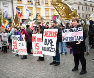 Sobotnie manifestacja na Rynku Głównym