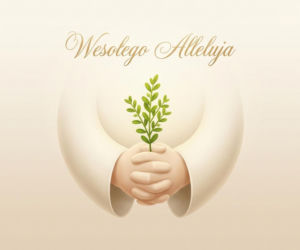 Religijna kartka na Wielkanoc