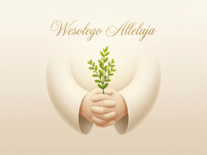 Religijna kartka na Wielkanoc