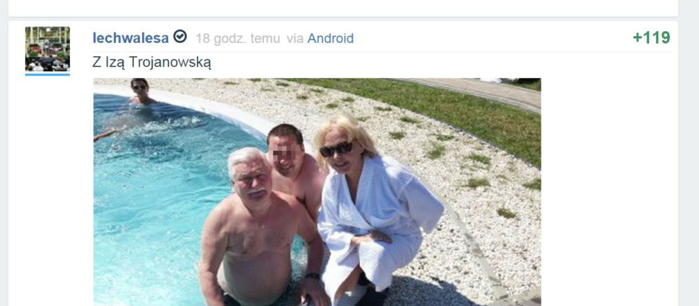 Wałęsa z Trojanowską na basenie!