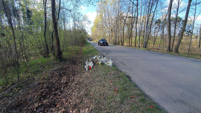 Miejsce wypadku Łukasza Litewki