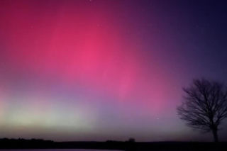Zorza polarna nad województwem świętokrzyskim