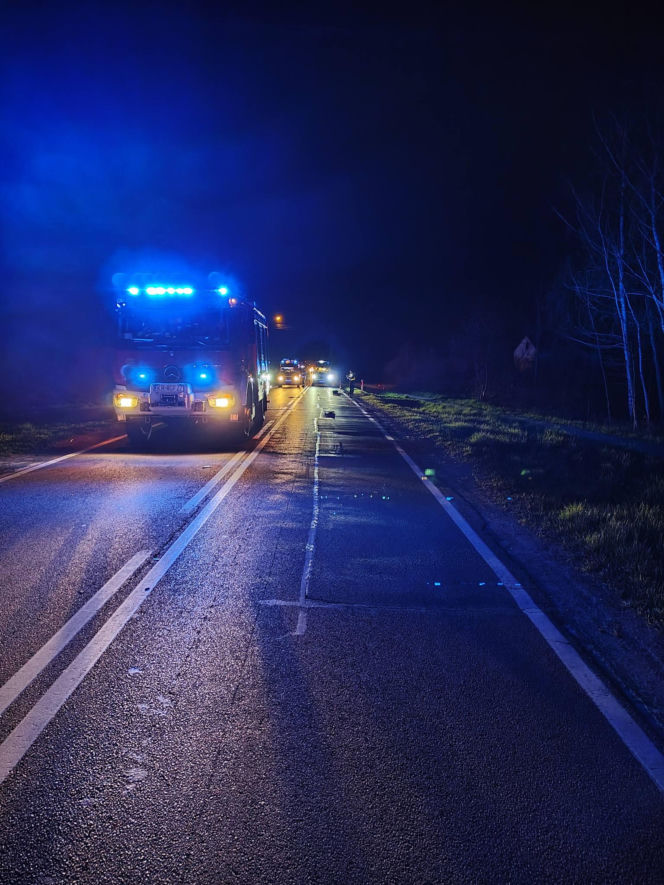 Osobowe Audi potrąciło mężczyznę. Śmiertelny wypadek na DK73 w Brniu