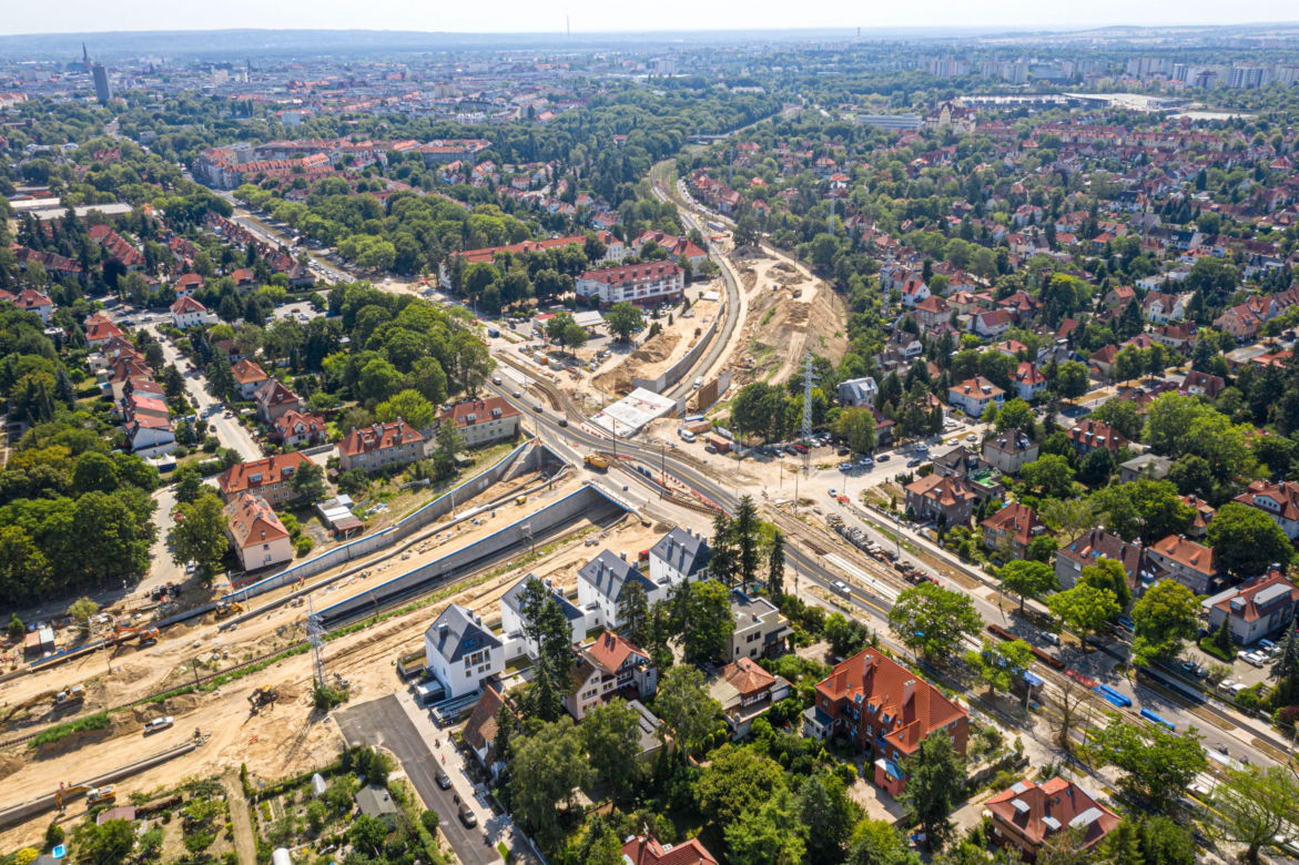 Budowa węzła Łękno - siearpień 2020