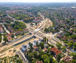 Budowa węzła Łękno - siearpień 2020
