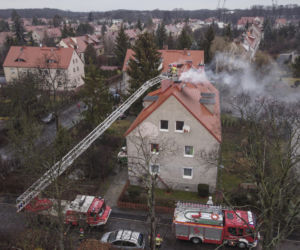 Pożar na wrocławskim Sępolnie we Wrocławiu 