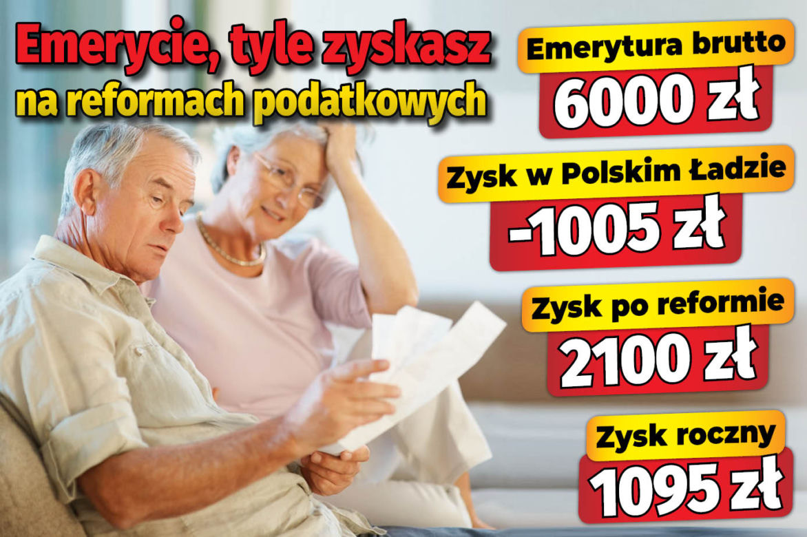 Emerycie, tyle zyskasz na reformach podatkowych