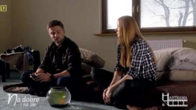Na dobre i na złe odc. 548. Wiktoria Consalida (Katarzyna Dąbrowska), Przemek Zapała (Marcin Rogacewicz)