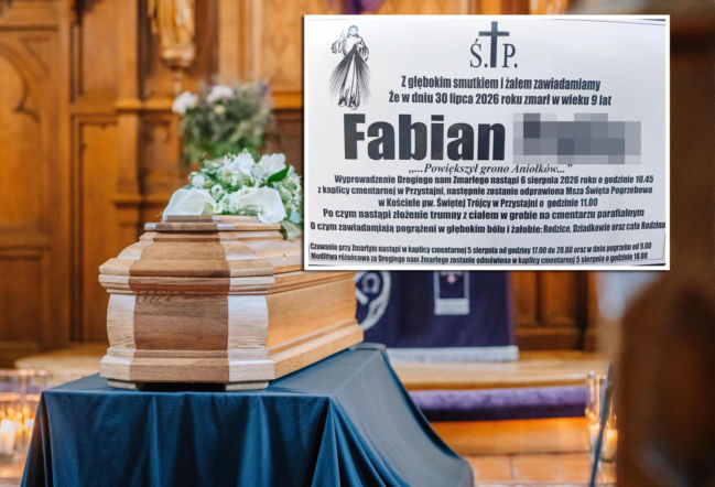 Odurzony kierowca zabił 9-letniego Fabiana. Rodzina zdradziła szczegóły pogrzebu