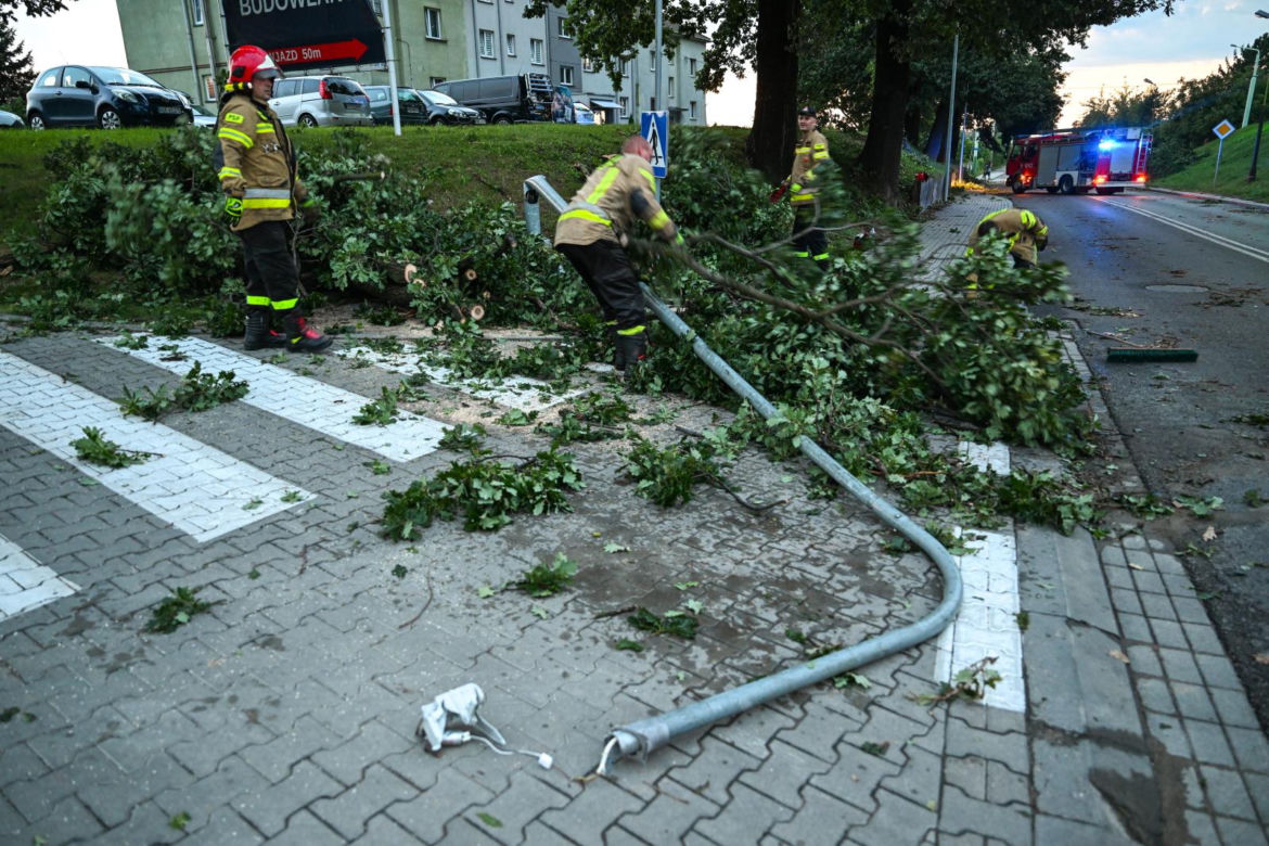 Ulewne deszcze na Podkarpaciu. Połamane drzewa na ulicach Dębicy