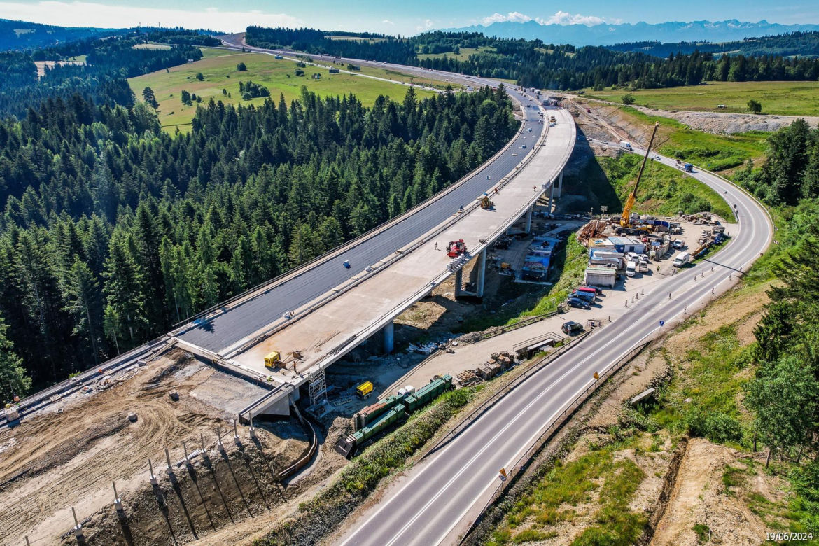 Budowa zakopianki DK 47 Rzdzawka - Nowy Targ - czerwiec 2024