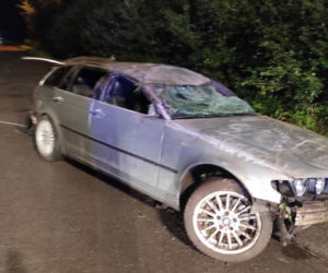 Podkarpackie. BMW wypadło z drogi [ZDJĘCIA]