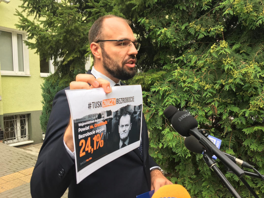 Konferencja prasowa Krzysztof Szczuckiego w Grudziądzu