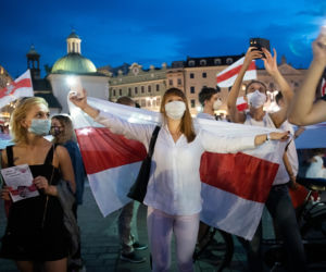 Marsz solidarności z Białorusinami w Krakowie