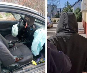 Rozbił auto i… zasnął. Świadkowie myśleli, że nie żyje. Policjanci nie mogli go dobudzić! [GALERIA]