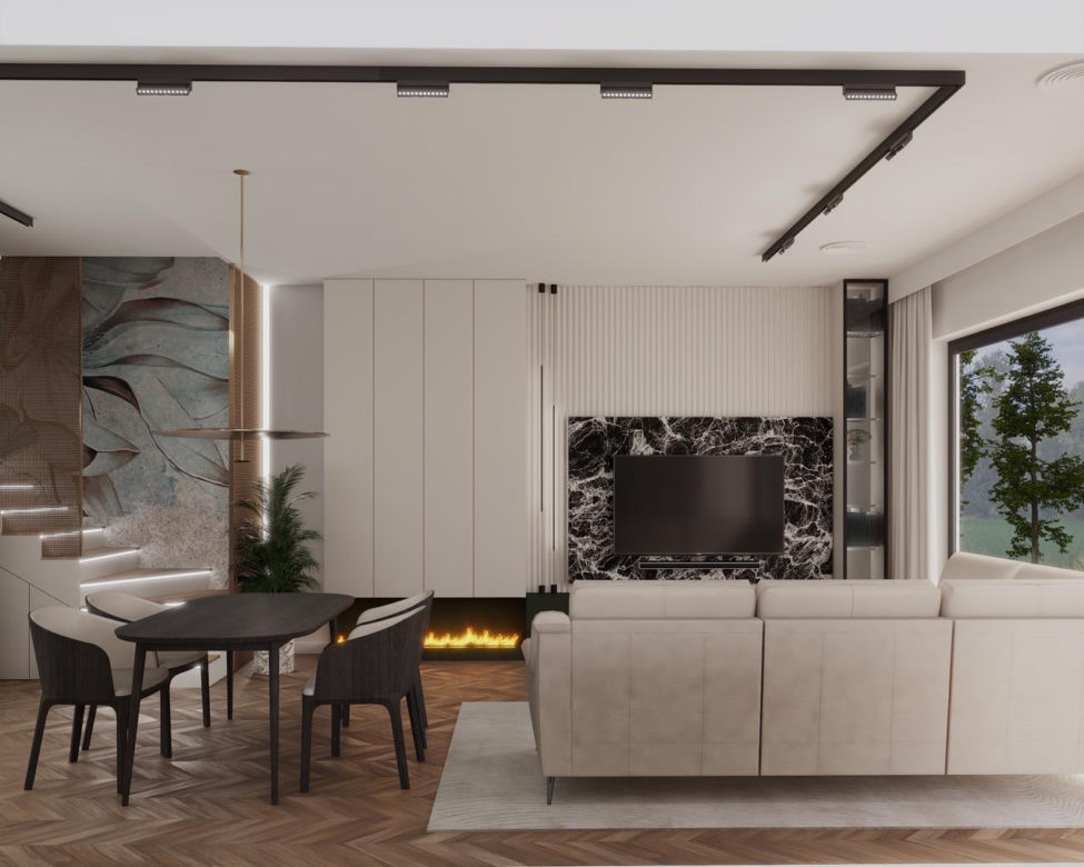 Nowoczesny dom pod Warszawą projektu Interiorsy