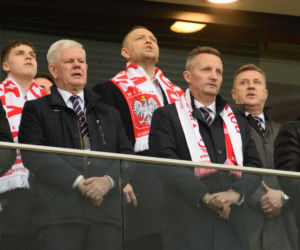 Karol Nawrocki i Przemysław Czarnek na mecze Polska - Albania